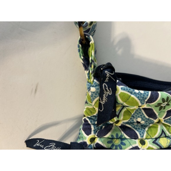Vera Bradley Green/Navy Circle Flower Pattern Multi‎ Pockets & Strap - Picture 2 of 4
